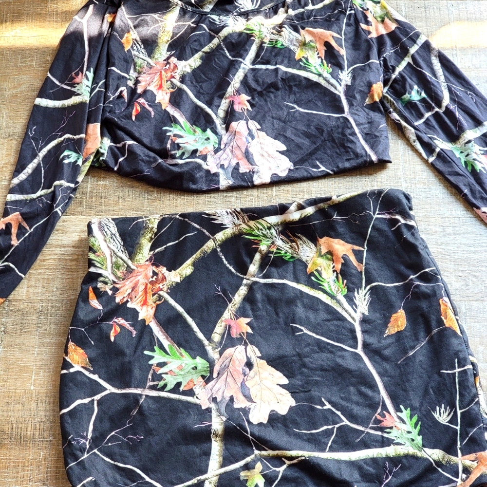 Fashion Nova matching mini skirt/crop top set